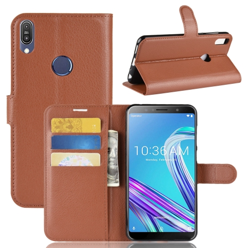 

Litchi Texture Horizontal Flip Leather Case for Asus Zenfone Max Pro (M1) ZB601KL, with Wallet & Holder & Card Slots (Brown)