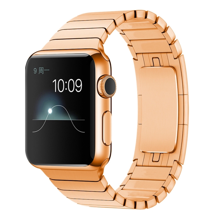 

For Apple Watch 42mm Stainless Steel Watch Band(Rose Gold)