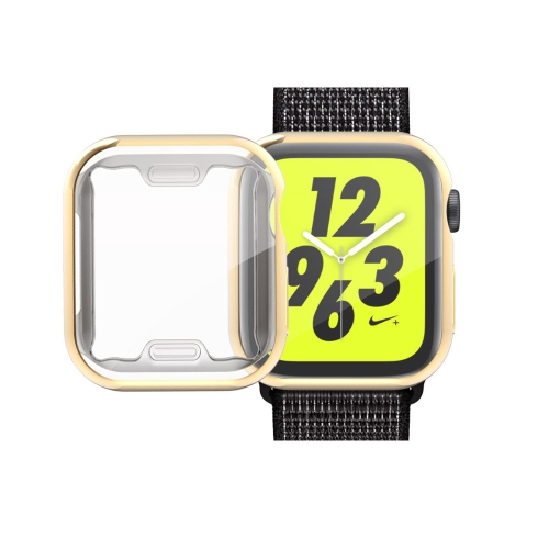 Full Coverage Plating TPU Case for Apple Watch Series 5 & 4 44mm(Gold) for apple watch series 6 5 4 se 44mm dux ducis pmma series 3d surface composite soft watch film