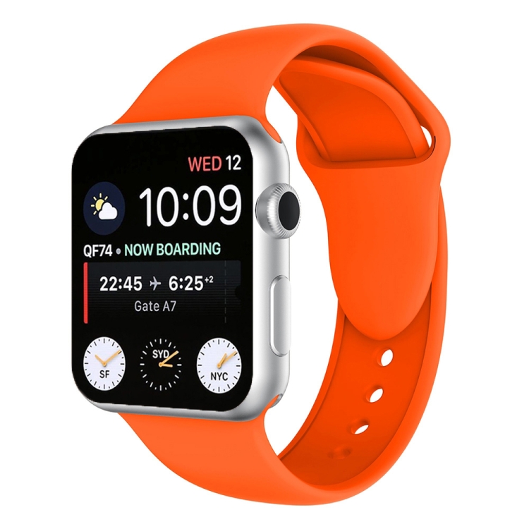 

Double Rivets Silicone Watch Band for Apple Watch Series 3 & 2 & 1 38mm(Orange)