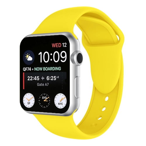 

Double Rivets Silicone Watch Band for Apple Watch Series 3 & 2 & 1 38mm(Yellow)