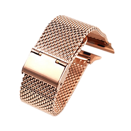 

304 Stainless Steel Milanese Watch Band with Connector For Apple Watch Series 7 45mm / 6 & SE & 5 & 4 44mm / 3 & 2 & 1 42mm(Rose Gold)