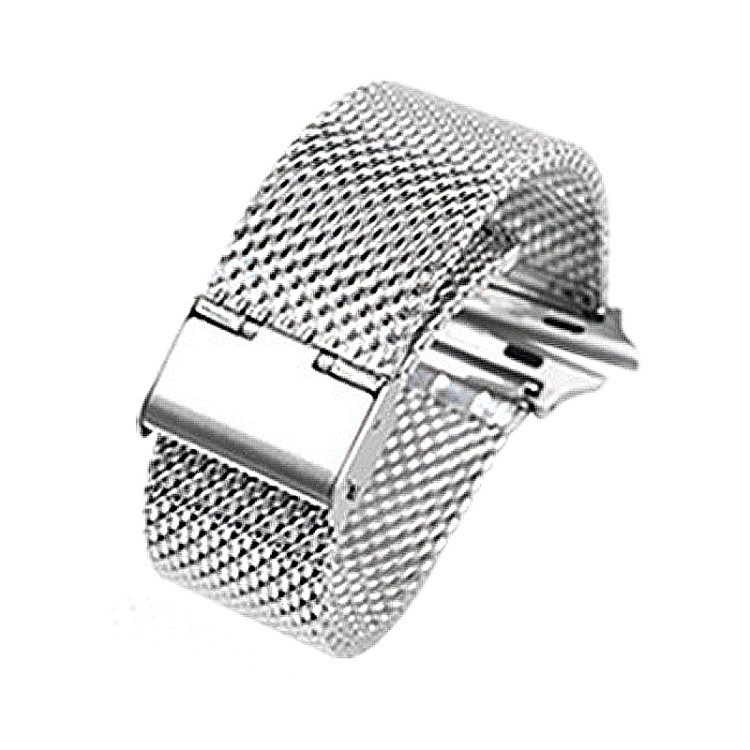 

304 Stainless Steel Milanese Watch Band with Connector For Apple Watch Series 7 45mm / 6 & SE & 5 & 4 44mm / 3 & 2 & 1 42mm(Silver)