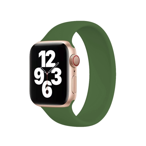 

For Apple Watch Series 7 41mm / 6 & SE & 5 & 4 40mm / 3 & 2 & 1 38mm Solid Color Elastic Silicone Watch Band, Size:S 130mm (Alfalfa Grass)