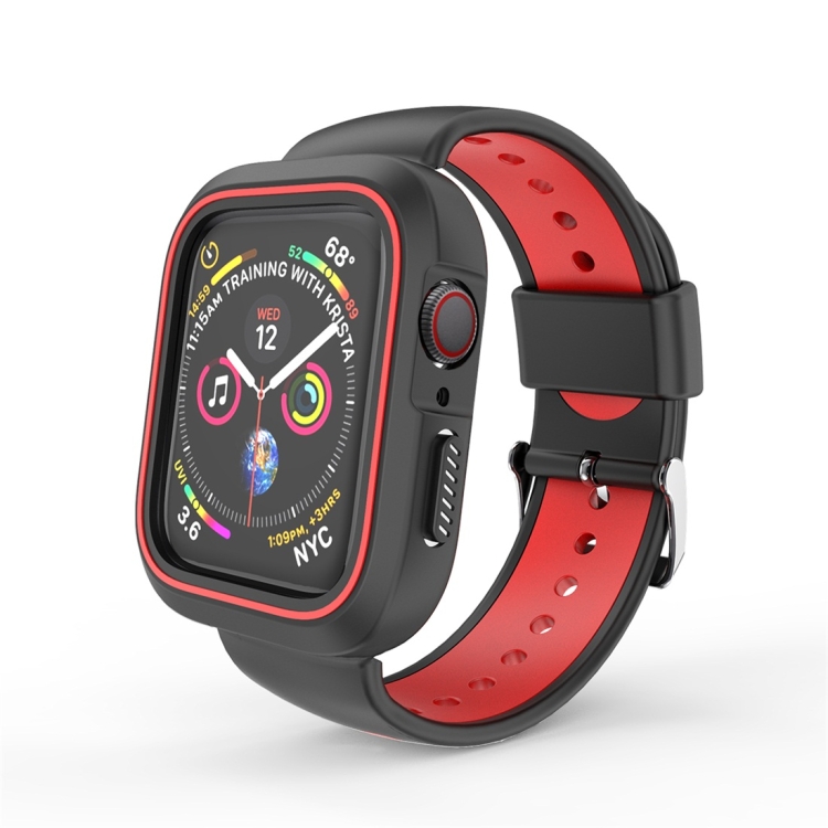 SUNSKY - Estuche de reloj deportivo combinado de dos colores para Apple  Watch Series 5 y 4 de 44 mm (rojo)