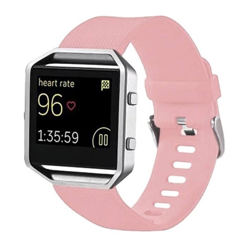 

For Fitbit Blaze Watch Oblique Texture Silicone Watchband, Large Size, Length: 17-20cm(Pink)