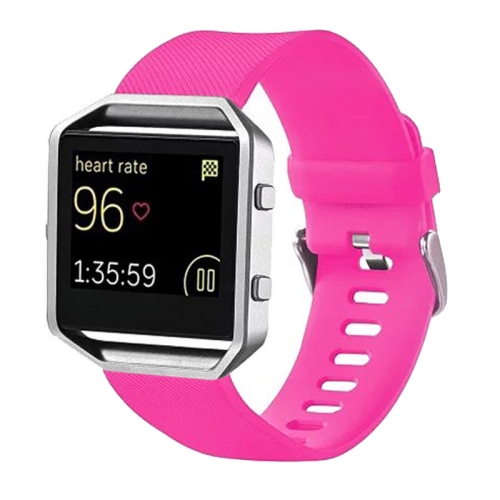 

For Fitbit Blaze Watch Oblique Texture Silicone Watchband, Large Size, Length: 17-20cm(Magenta)