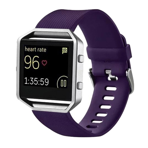 

For Fitbit Blaze Watch Oblique Texture Silicone Watchband, Large Size, Length: 17-20cm(Purple)