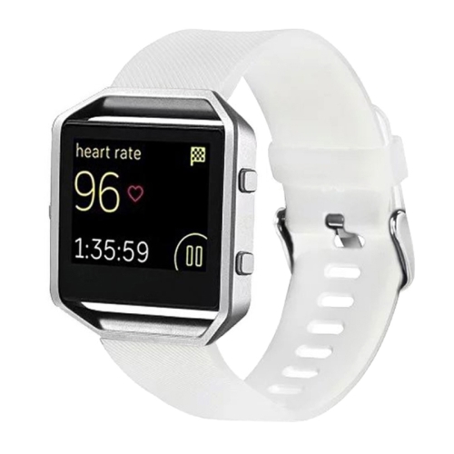 

For Fitbit Blaze Watch Oblique Texture Silicone Watchband, Large Size, Length: 17-20cm(White)
