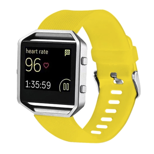 

For Fitbit Blaze Watch Oblique Texture Silicone Watchband, Large Size, Length: 17-20cm(Yellow)