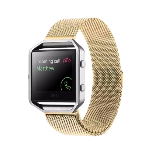 

For Fitbit Blaze Watch Loop Magnetic Closure Clasp Stainless Steel Watchband(Gold)