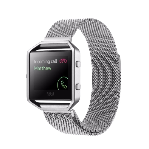 

For Fitbit Blaze Watch Loop Magnetic Closure Clasp Stainless Steel Watchband(Silver)