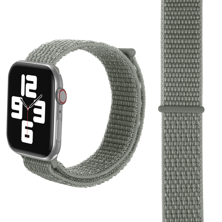 

Simple Fashion Nylon Watch Band for Apple Watch Series 7 45mm / 6 & SE & 5 & 4 44mm / 3 & 2 & 1 42mm, with Magic Stick(Silver Grey)