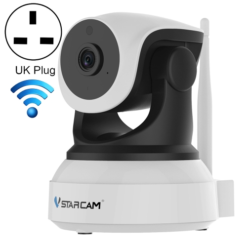 Cámara IP inalámbrica VSTARCAM C24S 1080P HD de 2,0 megapíxeles, compatible con tarjeta TF (128 GB máx.) / Visión nocturna / detección de movimiento, enchufe del Reino Unido