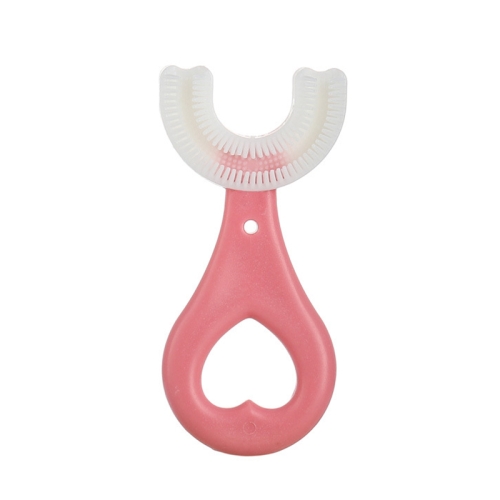 

10 PCS U-shaped Children Baby Hand-held Soft Toothbrush Brushing Artifact for 2-6 Years Old, Style: Heart Shape(Pink)