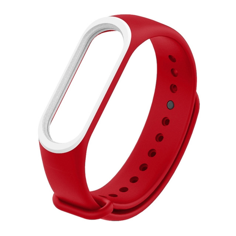 

Colorful Silicone Watch Band for Xiaomi Mi Band 3 & 4 (Red+White)