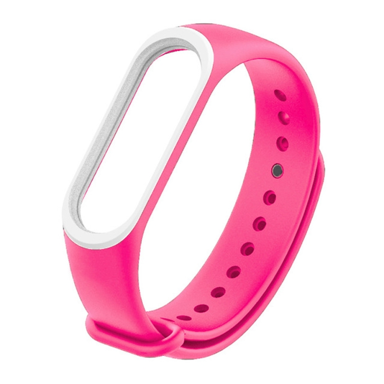 

Colorful Silicone Watch Band for Xiaomi Mi Band 3 & 4 (Pink+White)