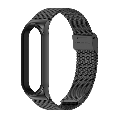 

Mijobs Milan CS Metal Strap for Xiaomi Mi Band 3 & 4 & 5 & 6 Screwless Buckle Style Stainless Steel Bracelet Wristbands Replace Accessories, Host not Included(Black)