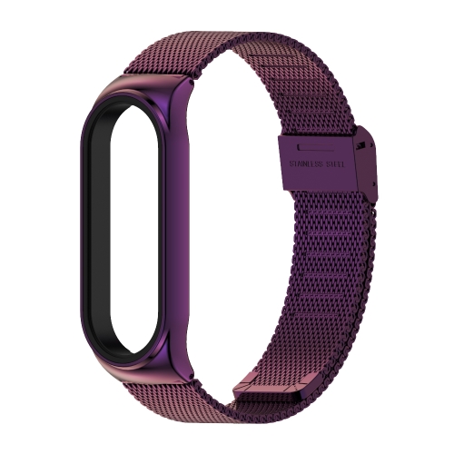 

Mijobs Milan CS Metal Strap for Xiaomi Mi Band 3 & 4 & 5 & 6 Screwless Buckle Style Stainless Steel Bracelet Wristbands Replace Accessories, Host not Included(Purple)
