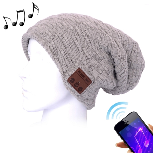 

Weave Textured Knitted Bluetooth Headset Warm Winter Beanie Hat with Mic for Boy & Girl & Adults(Grey)