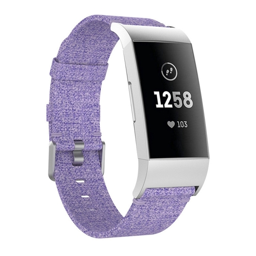 

Woven Vanvas Nylon Watch Band for Fitbit Charge 3(Light Purple)