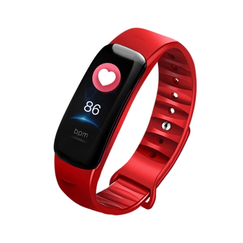 

C1S 0.96 inches IPS Color Screen Smart Bracelet IP67 Waterproof, Support Call Reminder /Heart Rate Monitoring /Blood Pressure Monitoring /Sleep Monitoring /Sedentary Reminder / Remote Control (Red)