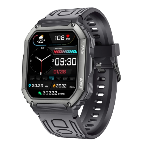 KR06 Waterproof Pedometer Sport Smart Watch, Support Heart Rate / Blood Pressure Monitoring / BT Calling(Black)