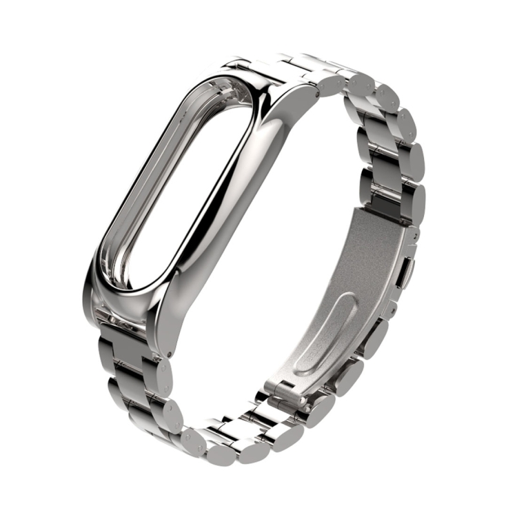 Mijobs Stainless Steel Metal Watch Band for Xiaomi Mi Band 2, Host not  Included(Silver)