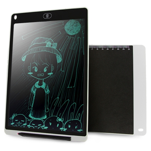 Portable 12 inch LCD Writing Tablet Drawing Graffiti Electronic Handwriting Pad Message Graphics Board Draft Paper with Writing Pen(White)