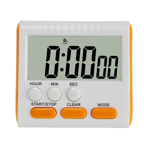 

Kitchen Timer 24 Hours Digital Alarm Clock LCD Screen Magnetic Backing for Cooking Baking(Orange)