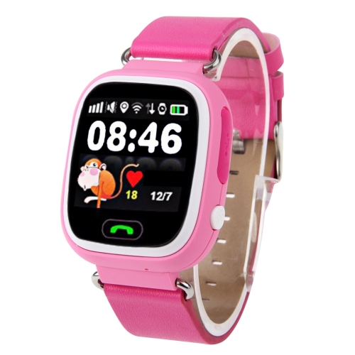 

OBTNL B11 GSM GPRS GPS Locator Anti-Lost Smart Watch Tracker for iOS / Android, Leather or Plastic Band Random Delivery(Pink)