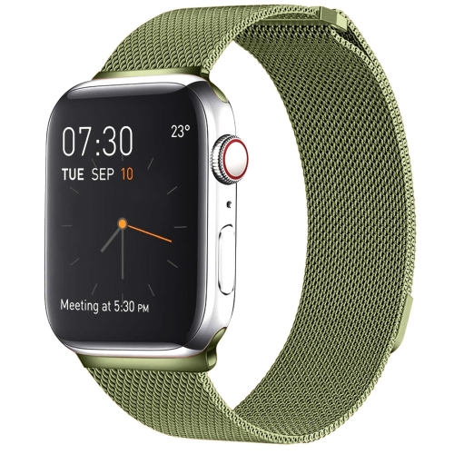 

Milanese Loop Magnetic Stainless Steel Watch Band for Apple Watch Series 7 41mm / 6 & SE & 5 & 4 40mm / 3 & 2 & 1 38mm(Army Green)