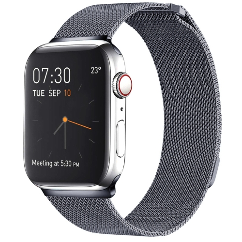 Milanese Loop Magnetic Stainless Steel Watch Band for Apple Watch Ultra 49mm&Watch Ultra 2 49mm / Series 9&8&7 45mm / SE 3&SE 2&6&SE&5&4 44mm / 3&2&1 42mm(Dark Gray) rainbow raindrops silicone watch band for apple watch ultra 49mm white