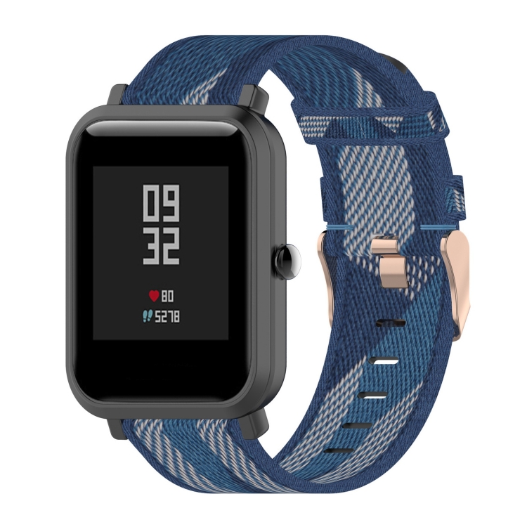 20mm Stripe Weave Nylon Wrist Strap Watch Band for Huami Amazfit