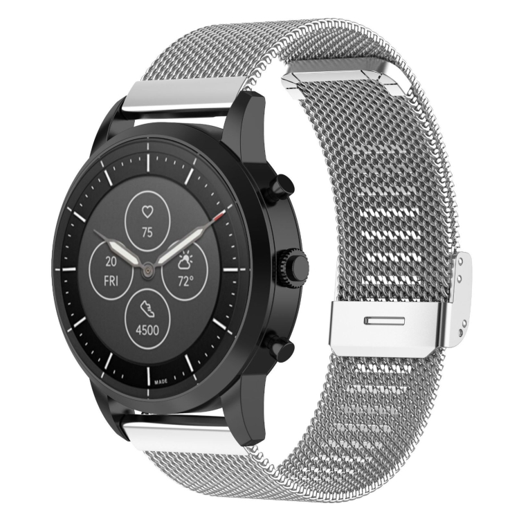 22mm Metal Mesh Wrist Strap Watch Band for Fossil Hybrid