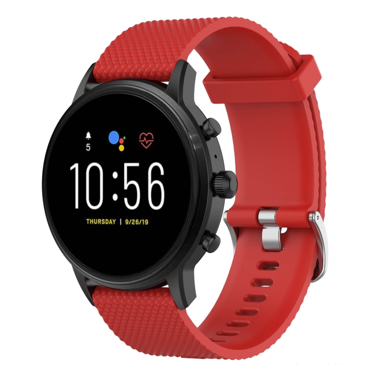 22mm Texture Silicone Wrist Strap Watch 
