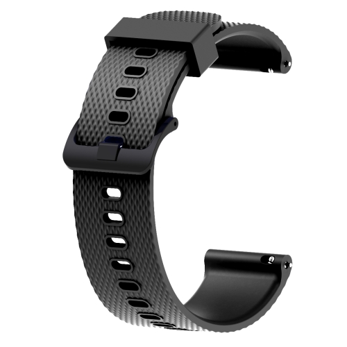 Silicone Sport Watch Band for Garmin Vivoactive 3 20mm(Black) for garmin fenix 7x pro 51mm 26mm nylon hook and loop fastener watch band orange