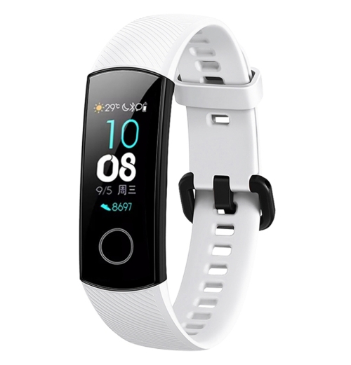 

Solid Color Silicone Watch Band for Huawei Honor Band 4(White)