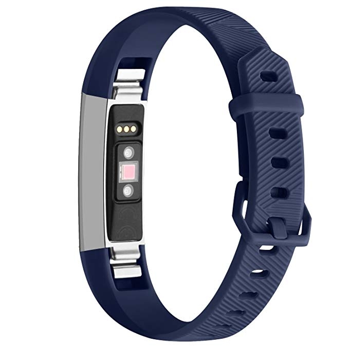 Dải đồng hồ silicon màu rắn cho fitbit alta hr (màu xanh đậm)