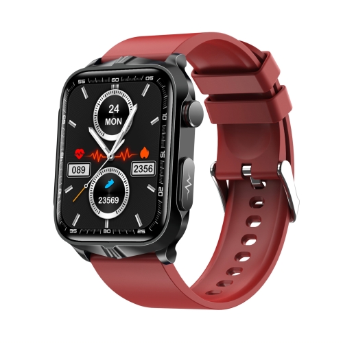 

TK11P 1.83 inch IPS Screen IP68 Waterproof Silicone Band Smart Watch, Support Stress Monitoring / ECG (Red)