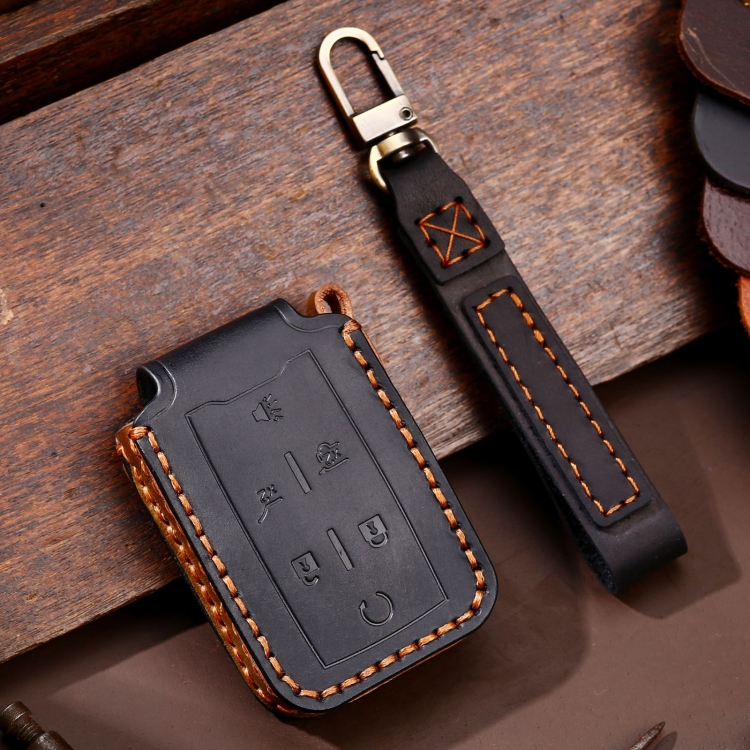 

For Chevrolet GMC / Colorad 6-button C160 Car Key Leather Protective Case (Black)