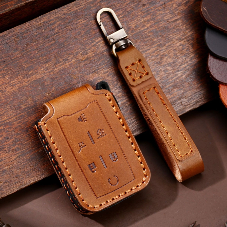 

For Chevrolet GMC / Colorad 6-button C160 Car Key Leather Protective Case (Brown)