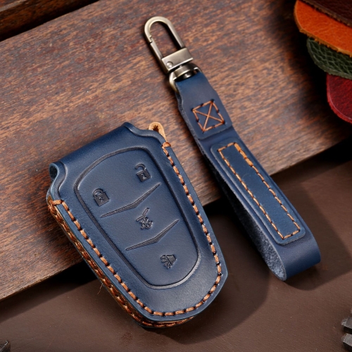 

For Cadillac / CT5 / CT6 / XT6 4-button C086 Car Key Leather Protective Case (Blue)