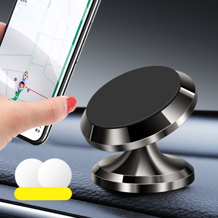 

F19 Car Magnetic Phone Holder 360 Degree Rotating Metal Phone Navigation Holder (Black)