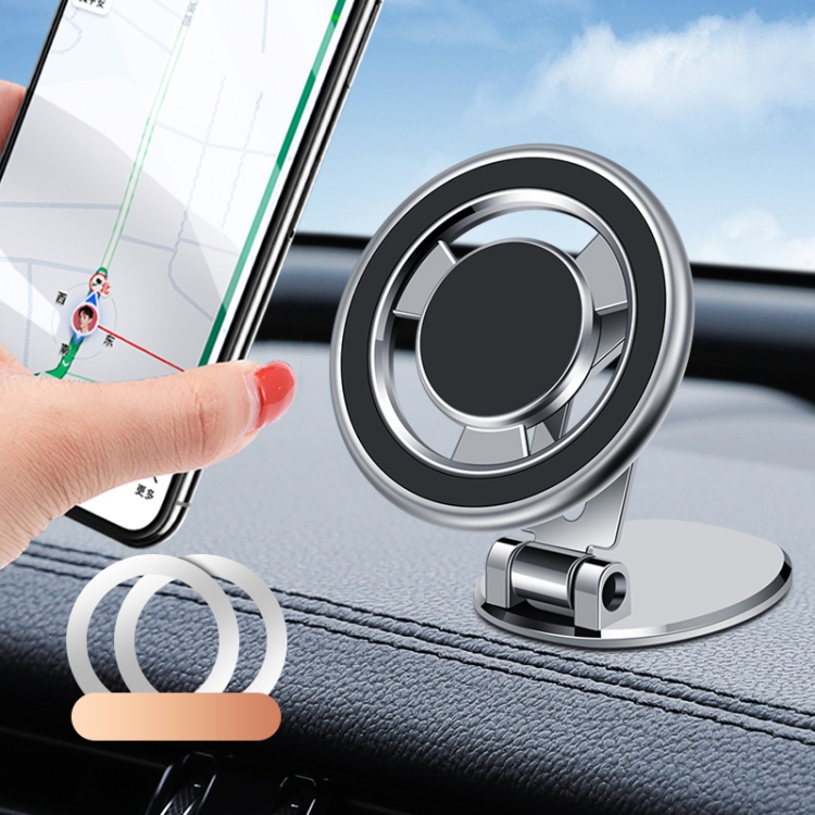 

F32 360-degree Rotating Folding Car Magnetic Suction Phone Holder (Silver)