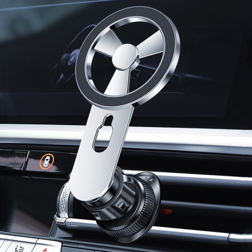 

F73 MagSafe Magnetic Suction 360 Degree Rotating Car Phone Holder (Silver)