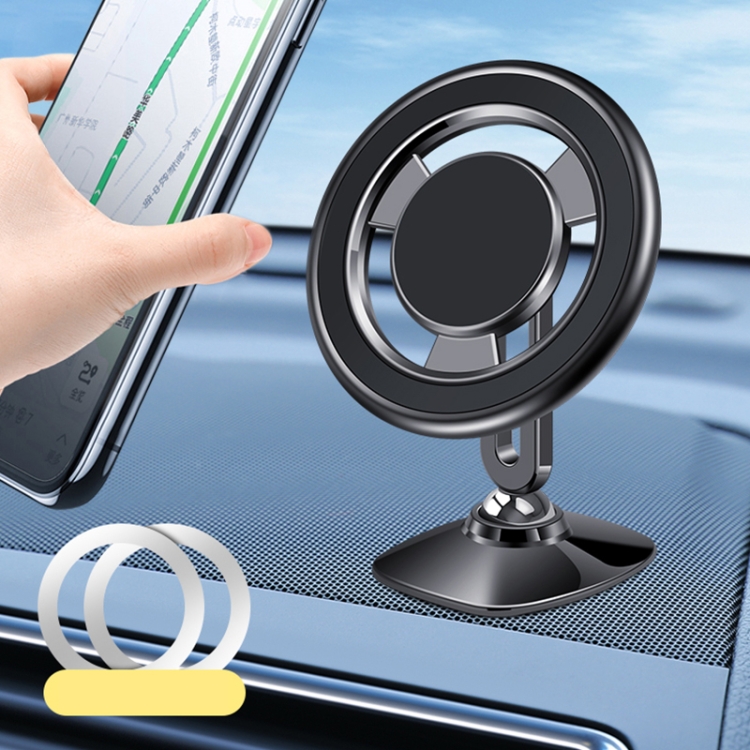 

F98 360-degree Rotating Metal Car Magnetic Suction Mobile Phone Navigation Bracket (Black)