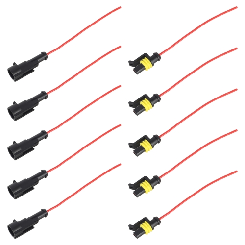

10pcs 1P Car Waterproof Plug Car Connector Plug-In, Length：10cm