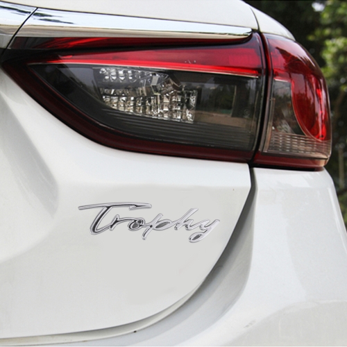 

Car TROPHY Personalized Aluminum Alloy Decorative Stickers, Size: 11.5x2.5x0.35cm (Silver)
