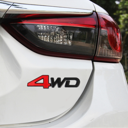 

Car 4WD Personalized Aluminum Alloy Decorative Stickers, Size: 13x3.5x0.3cm (Black Red)
